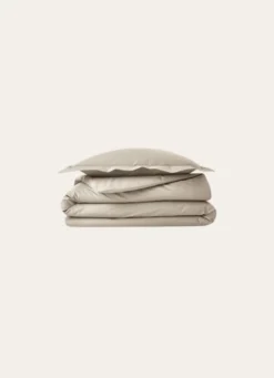 TAIE D'OREILLER UNIE EN PERCALE DE COTON SABLE