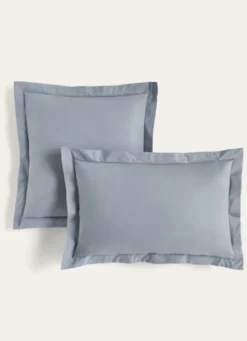 TAIE D'OREILLER UNIE EN PERCALE DE COTON ORAGE