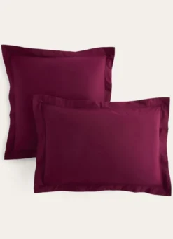 TAIE D'OREILLER UNIE EN PERCALE DE COTON GRENAT