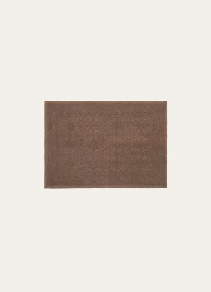 TAPIS DE BAIN JACQUARD UNI ANTIDÉRAPANT MARRON GLACÉ
