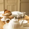 TASSEAVEC SOUCOUPE EN PORCELAINE BLANC
