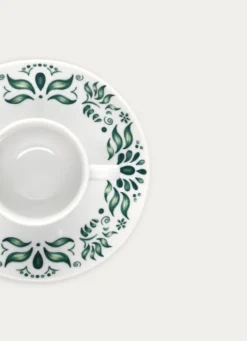 TASSE AVEC SOUCOUPE EN PORCELAINE VERT