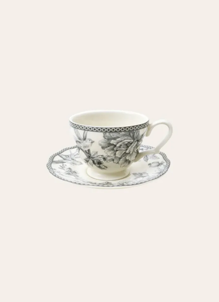 TASSE ET SOUCOUPE EN GRÈS ADELAÏDE GRIS