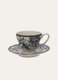 TASSE ET SOUCOUPE EN GRÈS ADELAÏDE MARINE