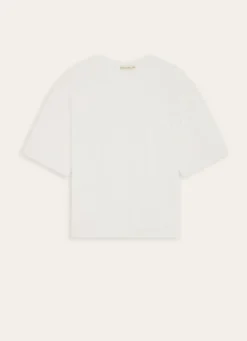 TEE-SHIRT MANCHES COURTES EN MATIÈRE ÉPONGE ECRU
