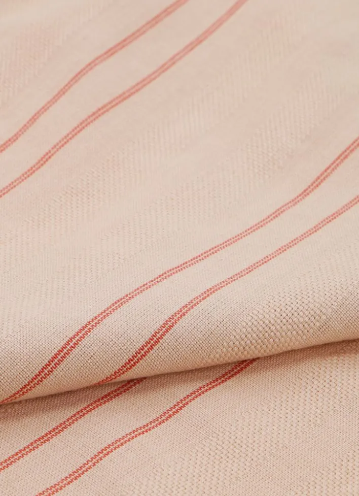 TORCHON EN COTON TEXTURÉ AVEC RAYURES rouge