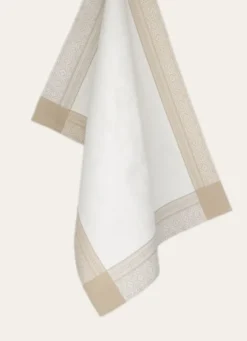 TORCHON EN JACQUARD FIL TEINT BLANC/BEIGE