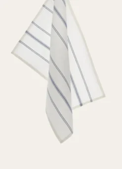TORCHON RAYÉ EN TOILE DE COTON ROUGE