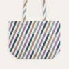 TOTE BAG EN COTON IMPRIMÉ GÉOMÉTRIQUE MULTICOLORE