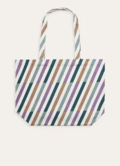 TOTE BAG EN COTON IMPRIMÉ GÉOMÉTRIQUE MULTICOLORE