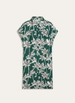 TUNIQUE EN VISCOSE IMPRIMÉE PALMIERS vert