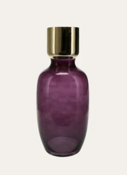 VASE COLORÉ DORÉ VIOLET