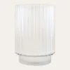VASE CYLINDRIQUE EN VERRE STRIÉ TRANSPARENT