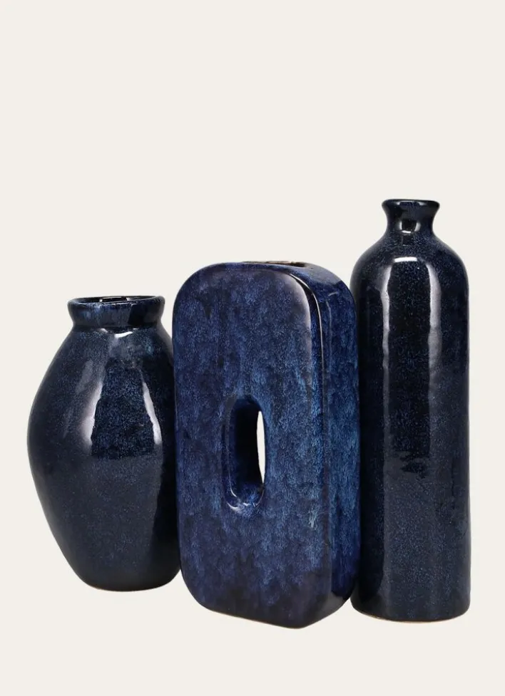 VASE EMAILLÉ EN HAUTEUR BLEU