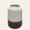 VASE EN CÉRAMIQUE ÉMAILLÉE ÉCRU/MARRON