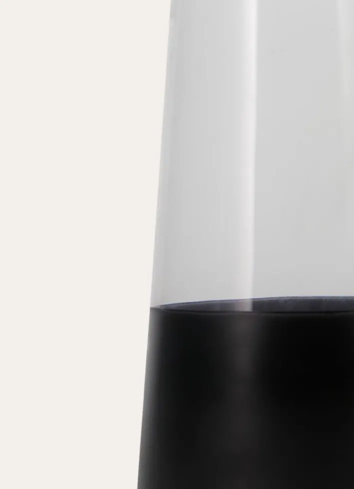 VASE EN VERRE BICOLORE AVEC LISERET DORÉ TRANSPARENT/NOIR