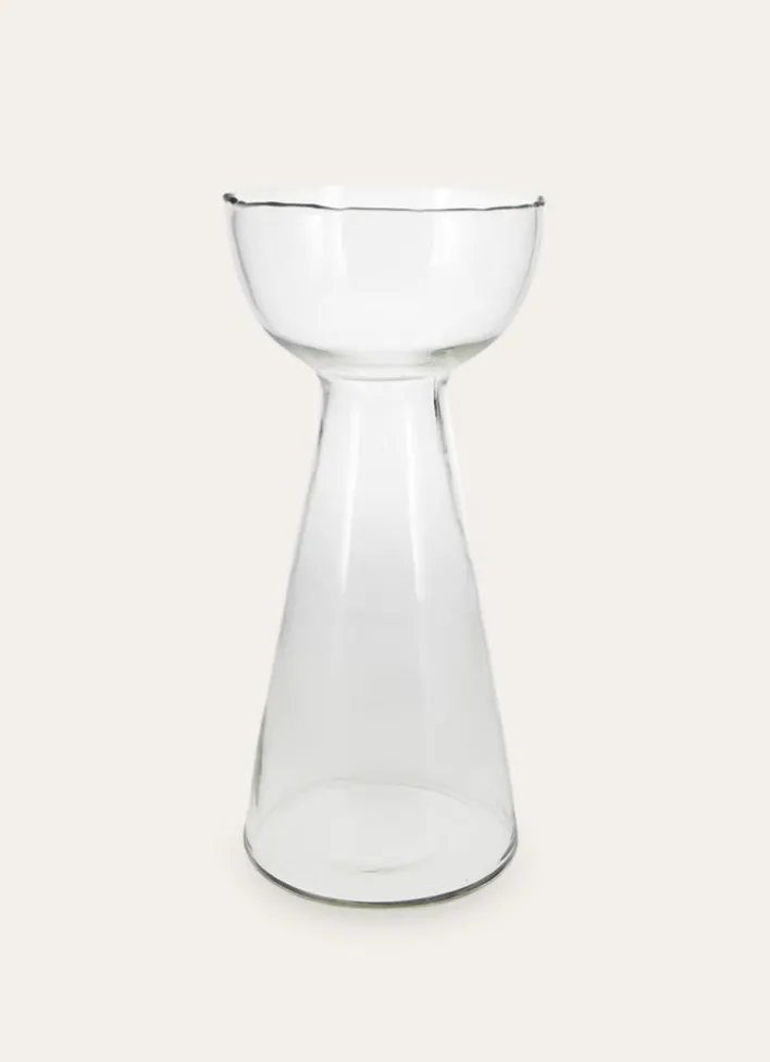 VASE EN VERRE FORME COUPE TRANSPARENT