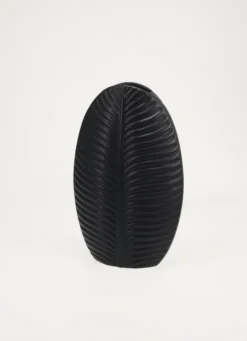 VASE FEUILLE EN CERAMIQUE Noir