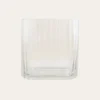 VASE RECTANGULAIRE EN VERRE STRIÉ GRAND FORMAT TRANSPARENT