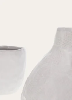 VASE SOLIFLORE EN GRÈS BLANC
