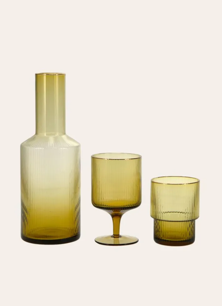 VERRE COLORÉ STRIÉ DESIGN TILLEUL