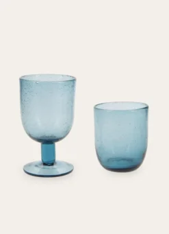 VERRE À PIED BULLÉ LUBERON BLEU PACIFIQUE