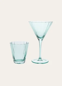 VERRE À PIED PALME VERT D'EAU
