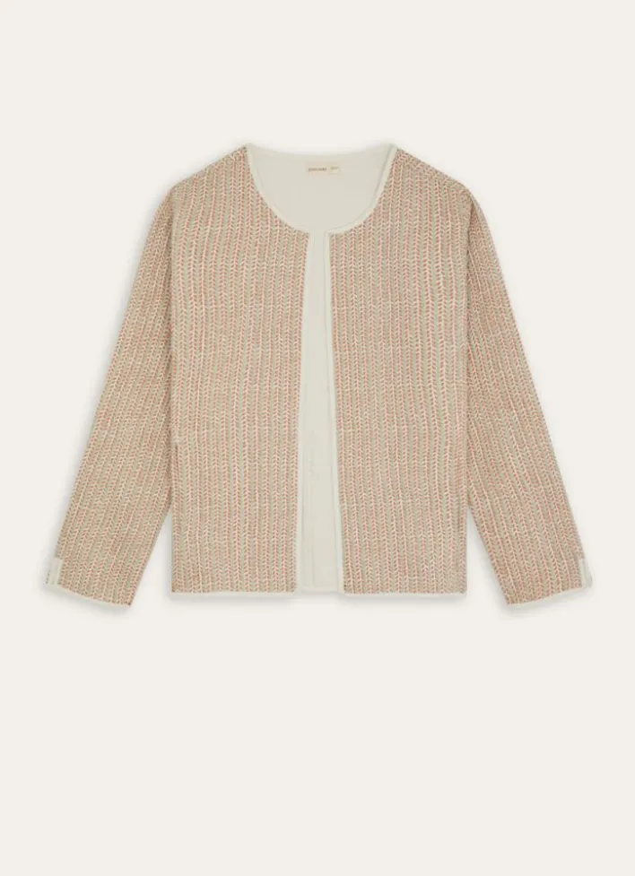 VESTE MATELASSÉE EN COTON IMPRIMÉ vert