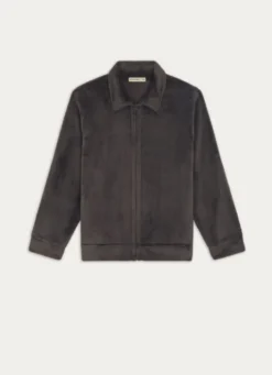VESTE POLAIRE ZIPPÉE À COL MONTANT GRIS ANTHRACITE