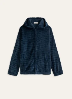 VESTE ZIPPÉE EN POLAIRE POCHES LATÉRALES MARINE