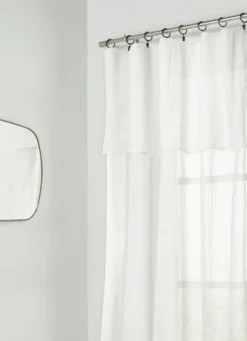 VOILAGE LÉGÈREMENT FROISSÉ FINITION DROITE H300 CM BLANC
